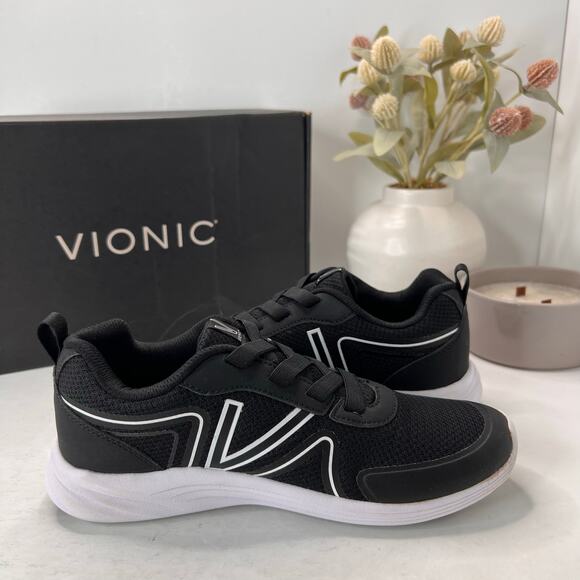 Vionic Shayna Comfort Lace Up Sneaker Black/White Women's 7M Tried on - Picture 7 of 10